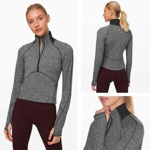 LULULEMON Always Alert 1/2 Zip Size 6 Heathered Black